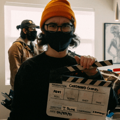 Masked on Film Set